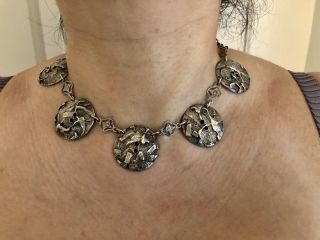 Rare Stuart Nye Modernist Sterling Silver Necklace & Earring Set