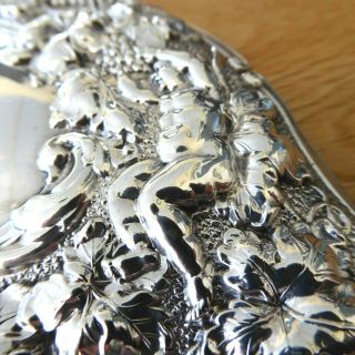 ANTIQUE HEAVY REPOUSSE SILVER HM 1901 HAND MIRROR STUNNING CHERUBS VINES GRAPES 5