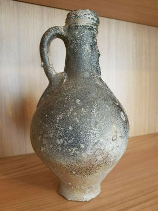 Antique Bellarmine jug Bartmannskrug 17th century intact German stoneware 2