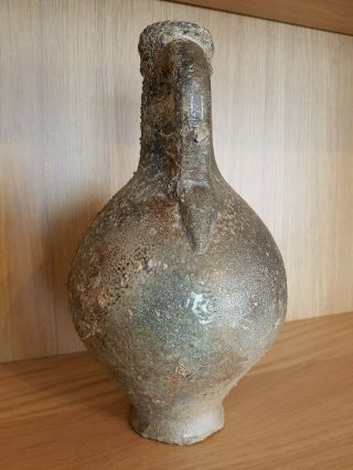 Antique Bellarmine jug Bartmannskrug 17th century intact German stoneware 4