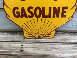 VINTAGE SHELL PORCELAIN SIGN GAS SERVICE STATION PUMP PLATE MOTOR OIL 5