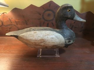 Vintage Antique Old Wooden Early Illinois River Duck Decoy
