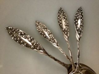Watson Set 4 Sterling Silver Lily Of The Valley Bluebell Spoons Floral Series 1