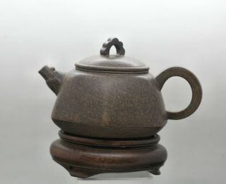 Vintage Chinese Yixing Zisha Teapot & Rosewood Stand Made & Signed By Master蒋丽萍