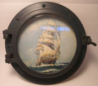 Vintage Print Ocean Sail Ship Plastic Portal Framed