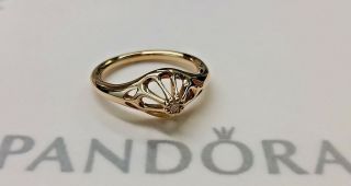 Pandora | 14k Gold Destiny Diamond Ring 150116d 7 Rare Retired 585 Ale Usa