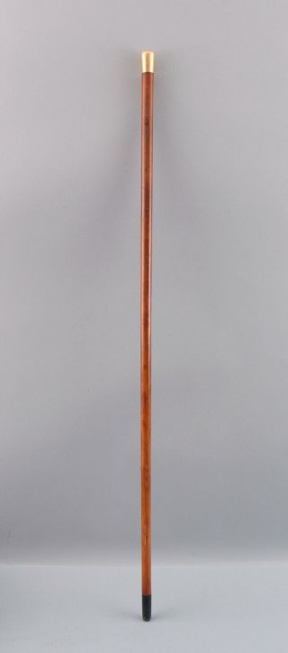 Antique Circa 1920s Art Deco Period 14kt Gold Top Mens Cane Walking Stick 3