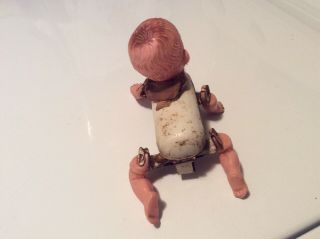 Antique/Vintage 1920’s Era Celluloid & Tin Crawling Creepy Baby Doll Toy 5
