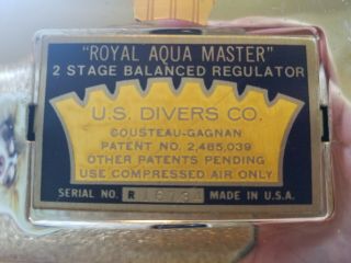 Vintage Antique SCUBA Diving Regulator Aqua - Lung DA Aqua - Master 2 Stage 3