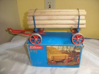 Vintage Wilesco A 42 Lumber Wagon W/ Box
