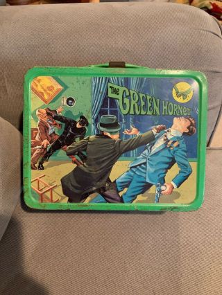 Rare Vintage 1967 Metal ‘the Green Hornet’ Lunchbox W/ Thermos