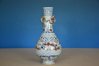Elegant Antique Chinese Blue And White Porcelain Vase Rare N9778