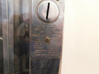 Vintage Mills 1 Cent Gum Dispenser Vending Machine With Key 3