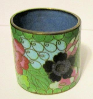 Vintage Chinese Cloisonne Toothpick Holder,  Marked China