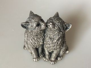Country Artist Sterling Silver Filled Kittens / Cats Label Date 1995 - 2 3/4”