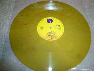 Madonna - Holiday : Uk Mustard Marbled 12 " Vinyl Test Pressing : Very Rare Promo