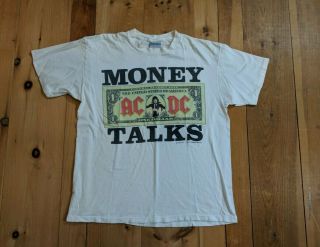 Vtg Acdc Money Talks 1990 Brockum Tour Concert T - Shirt Men 