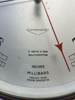 VINTAGE Sestrel Marine Barometer - F.  Smith & Son Southampton - English Made 3