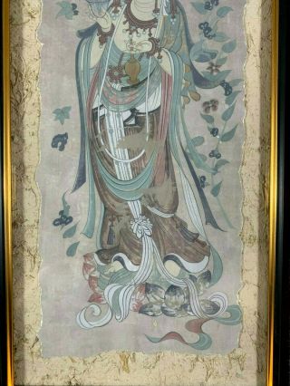 Chinese Antique Vintage Buddhist Deity Print in Frame 3