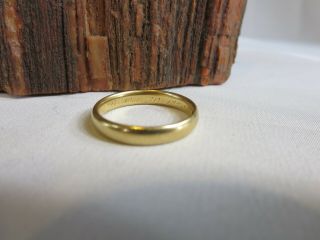 Antique Vintage Deco 18k Yellow Gold Engagement Wedding Band Ring Sz 7.  5 3.  7 G