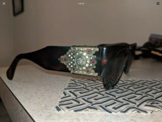 Vtg Gianni Versace Medusa sunglasses Very RARE SWAROVSKI CRYSTALS 5