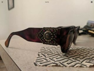 Vtg Gianni Versace Medusa sunglasses Very RARE SWAROVSKI CRYSTALS 8