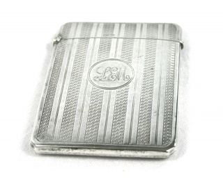 Antique Sterling Silver Business Card Case Engine Turned Birmingham 1913