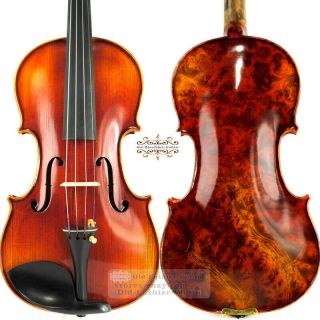 Pro Master Antique Strad Model Violin 4/4 Bird Eye Maple $1600,  Ipe Bow,  Case