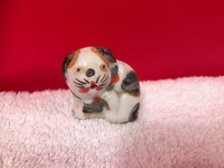 Antique Clay Japan Japanese Cat Netsuke Rare 3