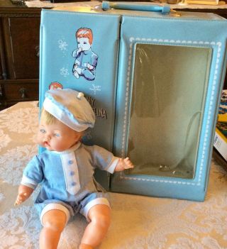 Vintage Ideal 1960’s Tiny Thumbelina Doll With Case And Accessories