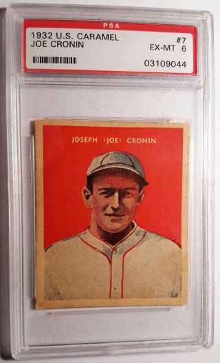 1932 U.  S.  Caramel 7 Joe Cronin (hof) Psa 6 Ex - Mt,  Rare,  Buy It Nows Daily