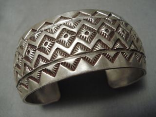 Charles John Vintage Navajo Sterling Silver Native American Bracelet