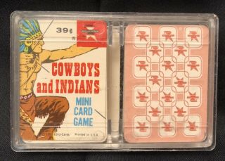 Vintage 1967 Western Daniel Boone & Cowboy Indians Mini Card Game Ed - U - Cards Euc