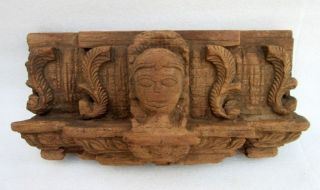 Antique Old Rare Wood Hand Carved Primitive Tribal Goddess Figure Statue Panel