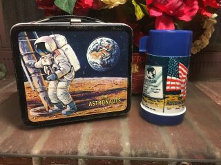 Astronauts Lunchbox & Thermos - Nasa - Moon Landing Vintage 1969 Rare