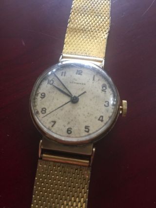 Rare Vintage 9ct Gold Longines 12.  68m Mens Gents Mechanical Wind Wristwatch Watc
