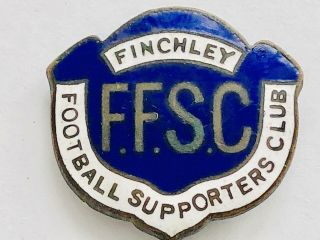 V Rare Vintage London Finchley Football Supporters Club Enamel Pin Badge Brooch