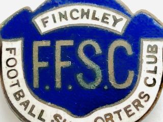 V Rare Vintage London FINCHLEY Football Supporters Club Enamel Pin Badge Brooch 6