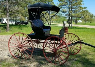 Antique Emerson Horse Drawn Carriage Doctors Buggy