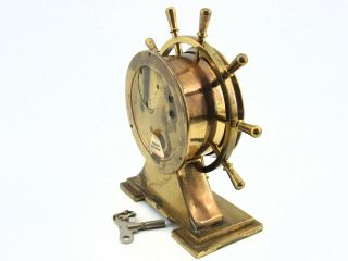 Vintage Salem Ship ' s Bell Brass 8 - Day Clock 4