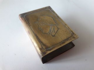 Case For Matchbook Metal Bronze Soldier In A Helmet Eastern Front Ostfront Ww2