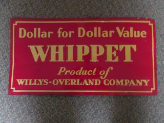Willys Vintage Sign Whippet Jeep Overland Company Old Embossed Metal