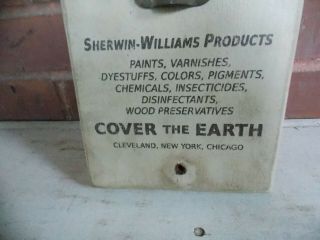 Antique vintage Sherwin - Williams Paints advertising wood thermometer sign 3