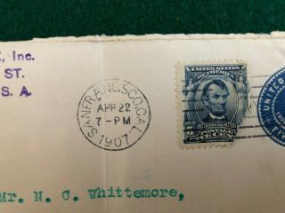 1907 Korean Missionary Whittemore Letter Cover San Francisco America US Korea 7