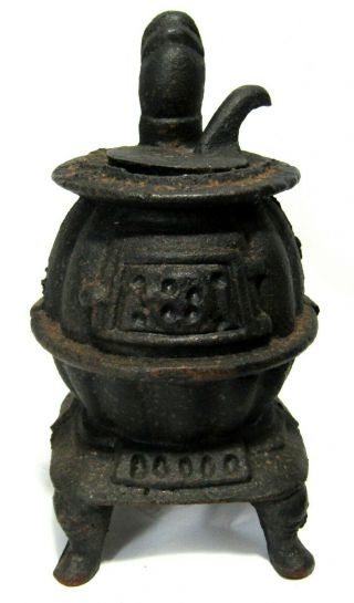 Vintage/antique Cast Iron Pot Belly Stove Miniature Salesman Sample