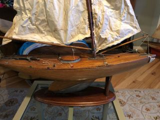 Antique Pond Sailboat Boat 5 ' Tall 3