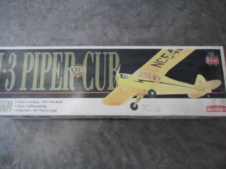 Nib Vintage Arf R/c Model Airplane Kit Hanger 9 J - 3 Piper Cub