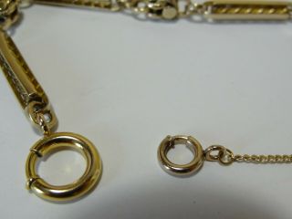 Antique Victorian Rose Gold Filled Pocket Watch Chain Bracelet Locket Fob 7.  5 
