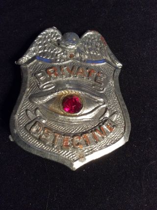 Vintage Metal Private Detective Badge