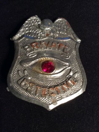 Vintage Metal Private Detective Badge 2